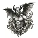 devil half angel tattoo design idea