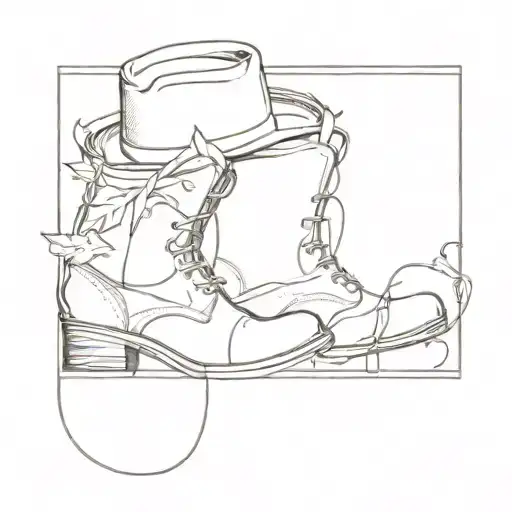 boots and hat memorial tattoo tattoo design idea