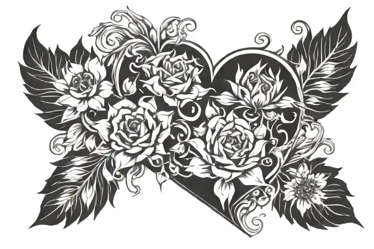 Set your heart ablaze tattoo design idea
