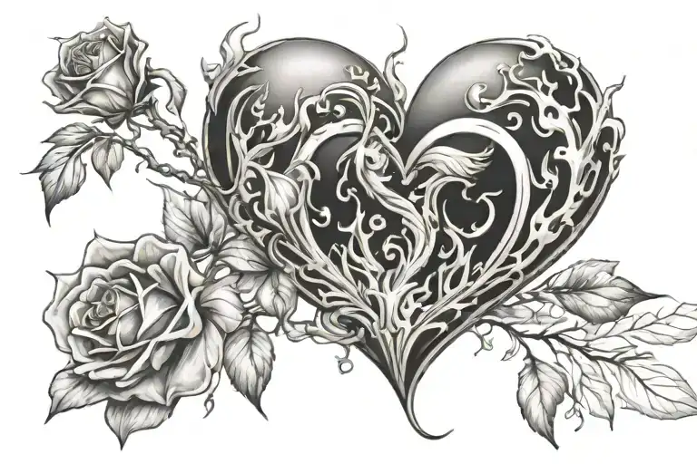 Set your heart ablaze tattoo design idea