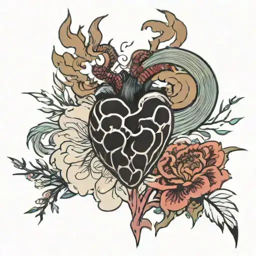 Set your heart ablaze tattoo design idea
