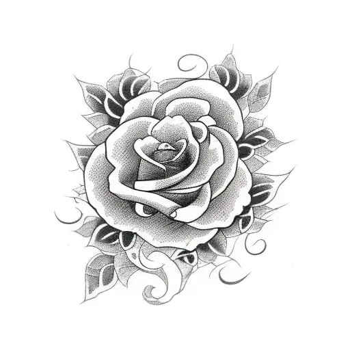 counter strike, with roses and vines tattoo design idea