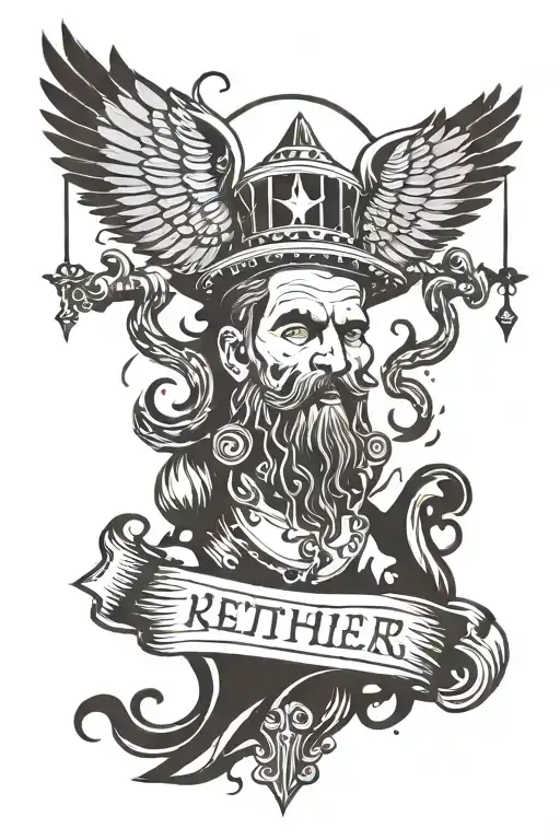 Play with the idea of the slogan “Neither gods nor masters.” Use a hanged preacher or pastor as a symbol of religion, an tattoo design idea