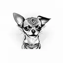chihuahua with name jojo  tattoo design idea