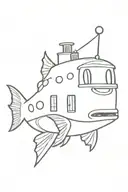 a black and white alamo drawing in the style of tim burton's big fish  tattoo design idea