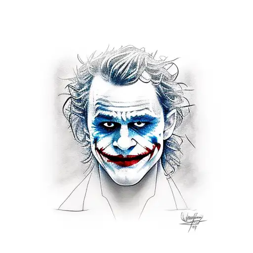 joker heath ledger tattoo design idea