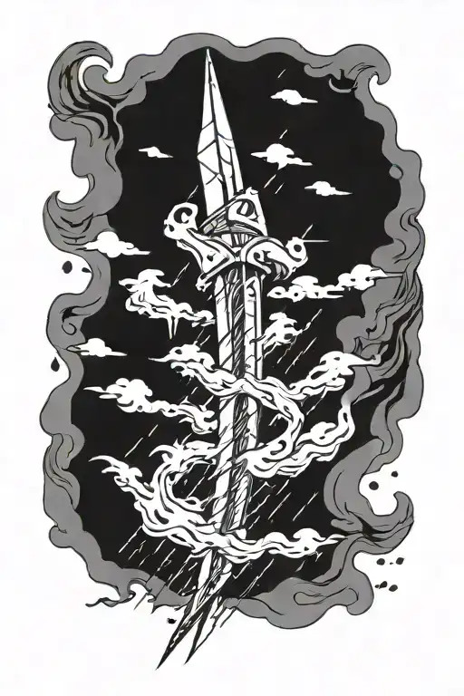 thunderbolt rain forearm tattoo tattoo design idea