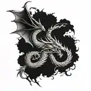 dragon eternal return tattoo surrounding the arm tattoo design idea