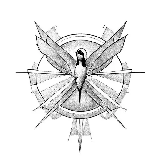 swallow in flight tattoo design idea