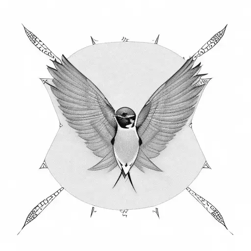 swallow in flight tattoo design idea
