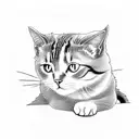 stack of books with a cat curled on top tattoo design idea