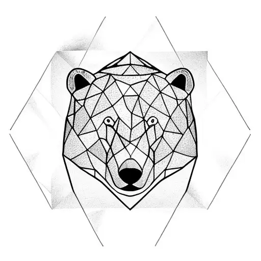 polar bear in triangle  tattoo design idea