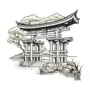 japaneese torii gate tattoo design idea