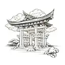 japaneese torii gate tattoo design idea