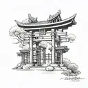 japaneese torii gate tattoo design idea