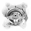 jet engine and wrench tattoo design idea