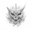 deamonslayer with destroy kanji tattoo design idea