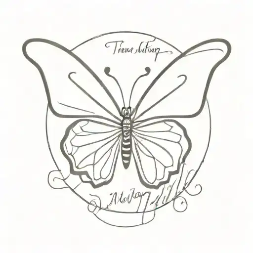 the name Milly written to look like a butterfly  tattoo design idea