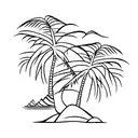 A minimalist tattoo of a palm tree standing tall in the mountains, representing the client's love for both the sea and mountains tattoo design idea
