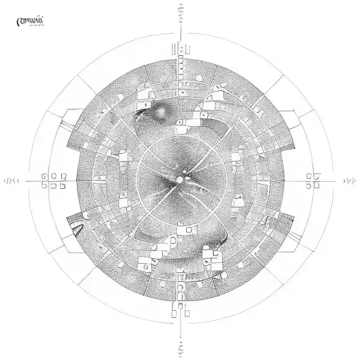 A cosmic crossword puzzle blending enigmatic clues with space imagery tattoo design idea