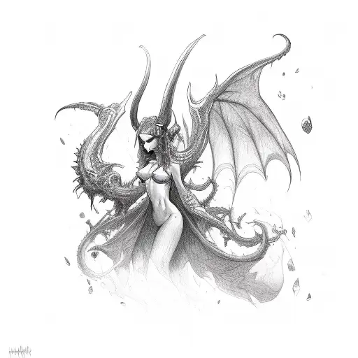 succubus tattoo design idea