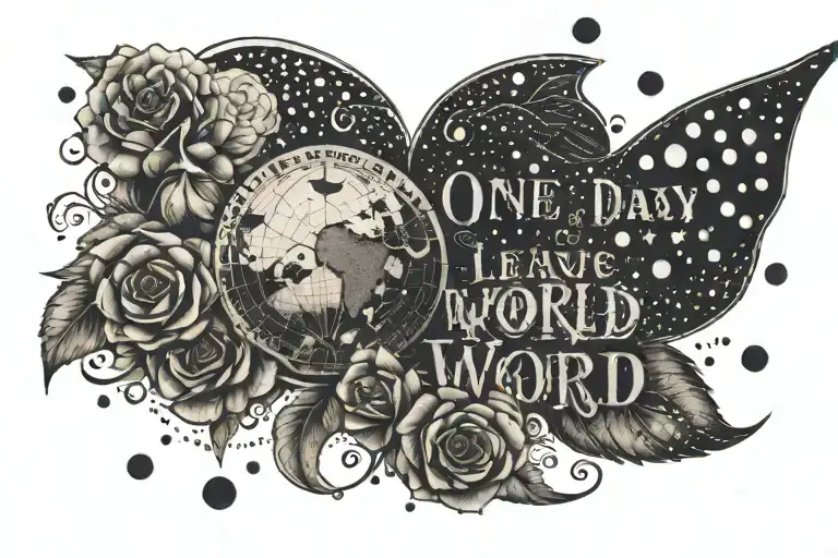 one day you'll leave this world behind so live a life you will remember  tattoo design idea
