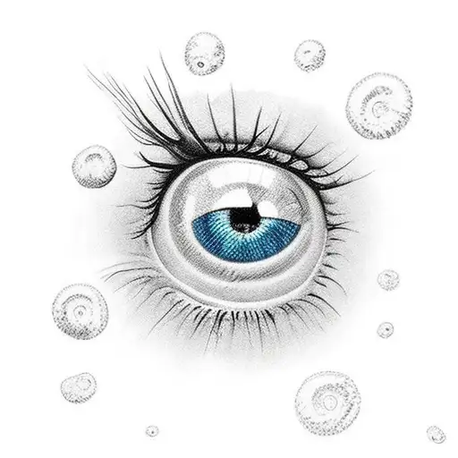 eyeball in a candy wrapper tattoo design idea