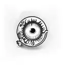 eyeball in a candy wrapper tattoo design idea