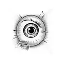 eyeball in a candy wrapper tattoo design idea