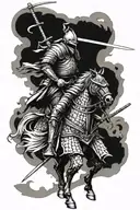 Knight vs samurai tattoo design idea
