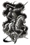 Knight vs samurai tattoo design idea