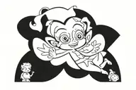 Betty boop with wings flying tattoo design idea
