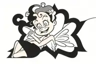 Betty boop with wings flying tattoo design idea