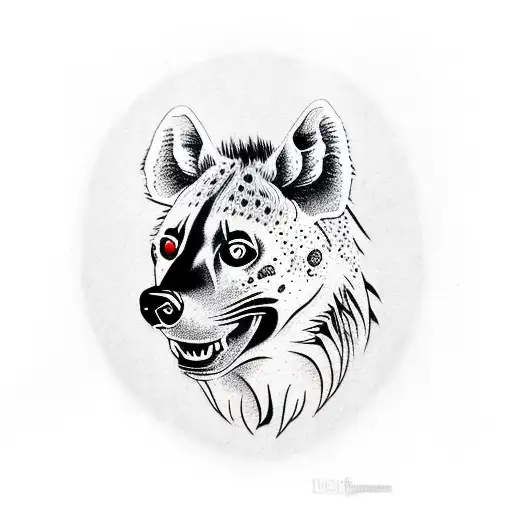 hyena head only sideview tattoo design idea