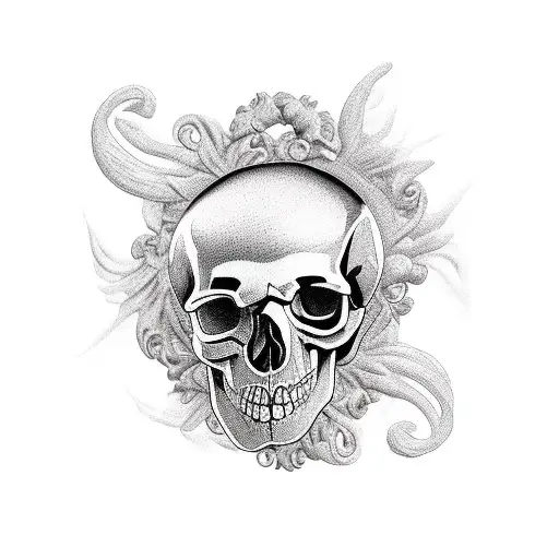 family with skull tattoo design idea