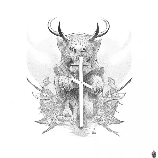 cross with verse  tattoo design idea