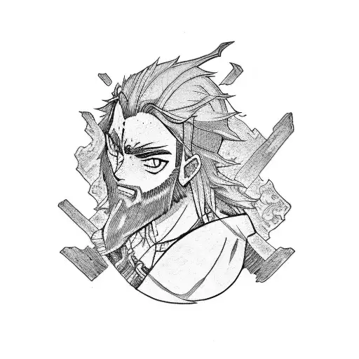 i have no enemies anime style vinland saga tattoo design idea