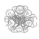 A group of friends holding hands in a circle tattoo design idea