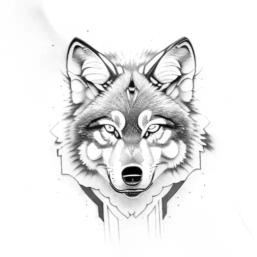 black howling wolf tattoo design idea