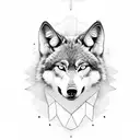 black howling wolf tattoo design idea