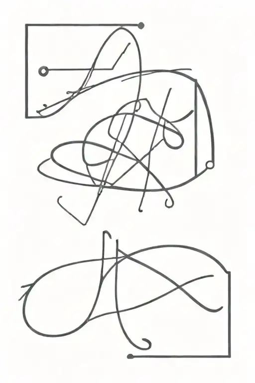 2 and 4 interlinked with three sets of initials: MV, RV, and VV. tattoo design idea