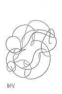  2 and 4 interlinked with three sets of initials: MV, RV, and VV. tattoo design idea