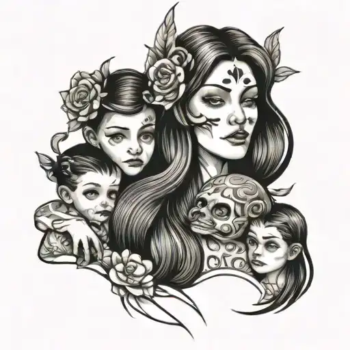 tattoo about a mother with children  tattoo design idea