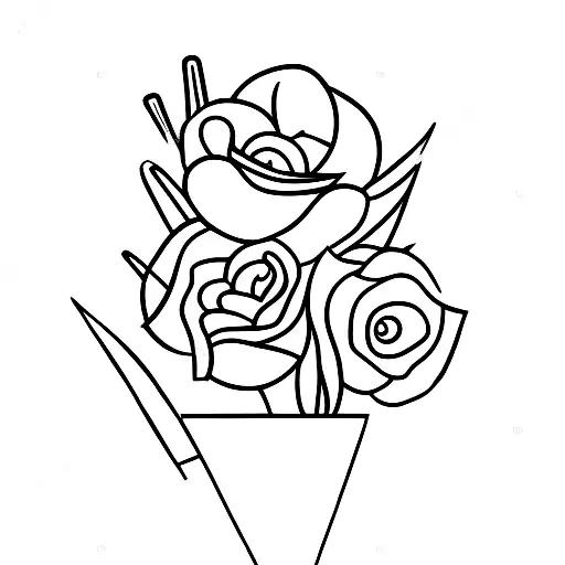 Hercules con una espada y gerberas tattoo design idea