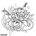 Hercules con una espada y gerberas tattoo design idea