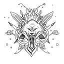 Hercules con una espada y gerberas tattoo design idea