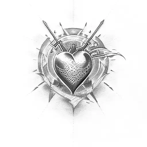 heart with 3 symbols  tattoo design idea