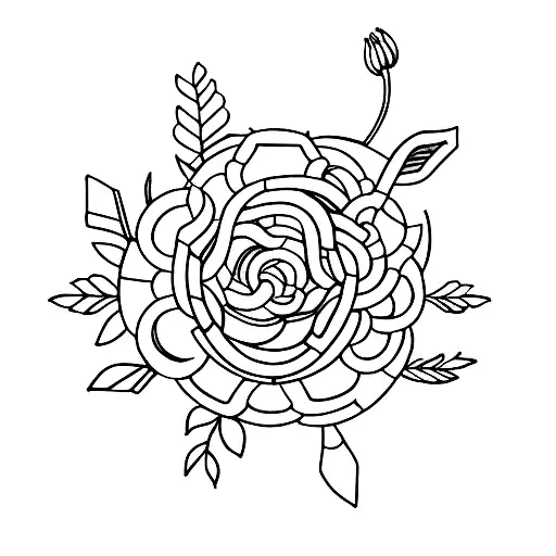 A minimalist tattoo of a Houston skyline with a book and flowers incorporated into the design, symbolizing the client's connection to their city and passion for literature tattoo design idea