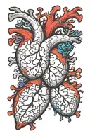 2 puzzle pieces made out of real heart tattoo design idea