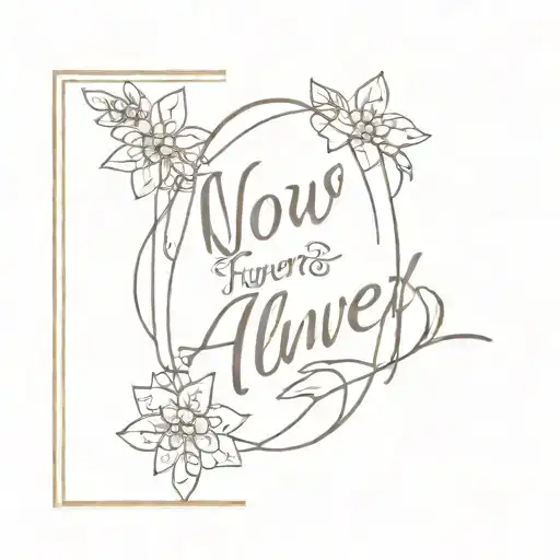 now forever & always small words tattoo design idea